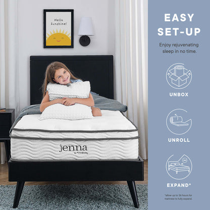 Modway - Jenna 6" Innerspring and Foam Narrow Twin Mattress by Modway  Mattresses Twin White - MOD-7092-WHI