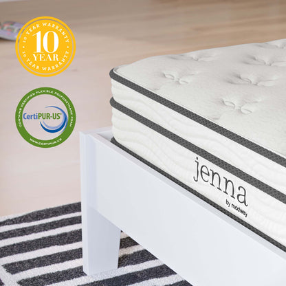 Modway - Jenna 6" Innerspring and Foam Twin Mattress by Modway  Mattresses Twin White - MOD-7093-WHI