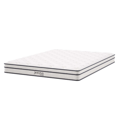 Modway - Jenna 6" Innerspring and Foam Queen Mattress by Modway  Mattresses Twin White - MOD-7095-WHI
