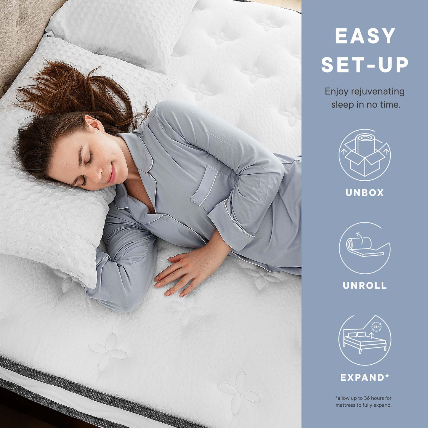 Modway - Jenna 6" Innerspring and Foam Queen Mattress by Modway  Mattresses Twin White - MOD-7095-WHI