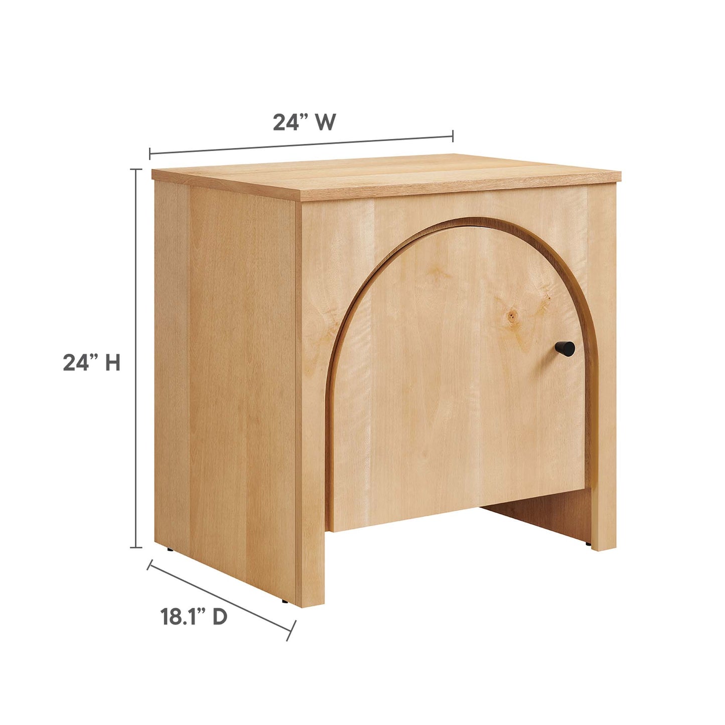 Modway - Appia Arched Door Nightstand by Modway  Bedroom  Brown - MOD-7109-OAK