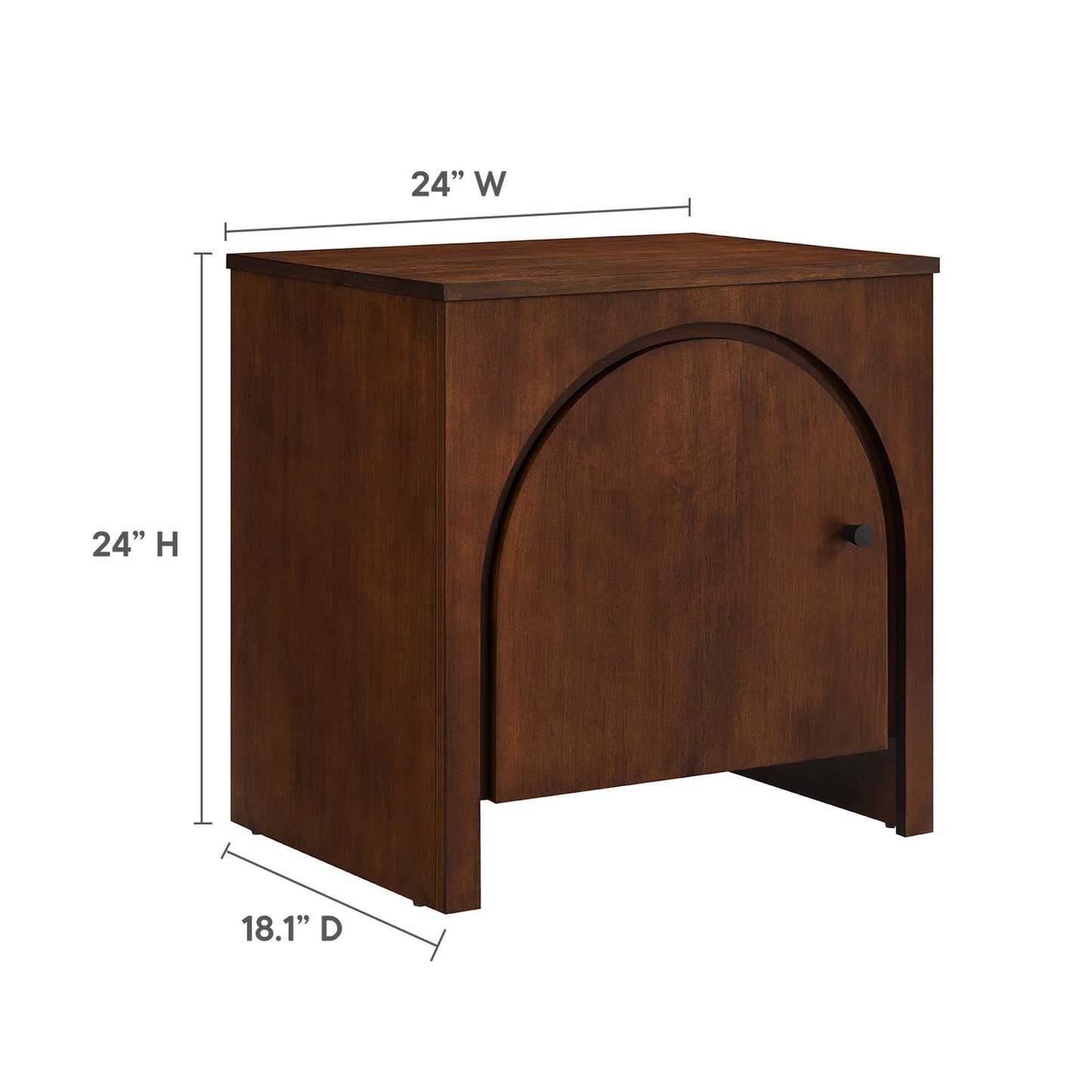 Modway - Appia Arched Door Nightstand by Modway  Bedroom  Brown - MOD-7109-WAL