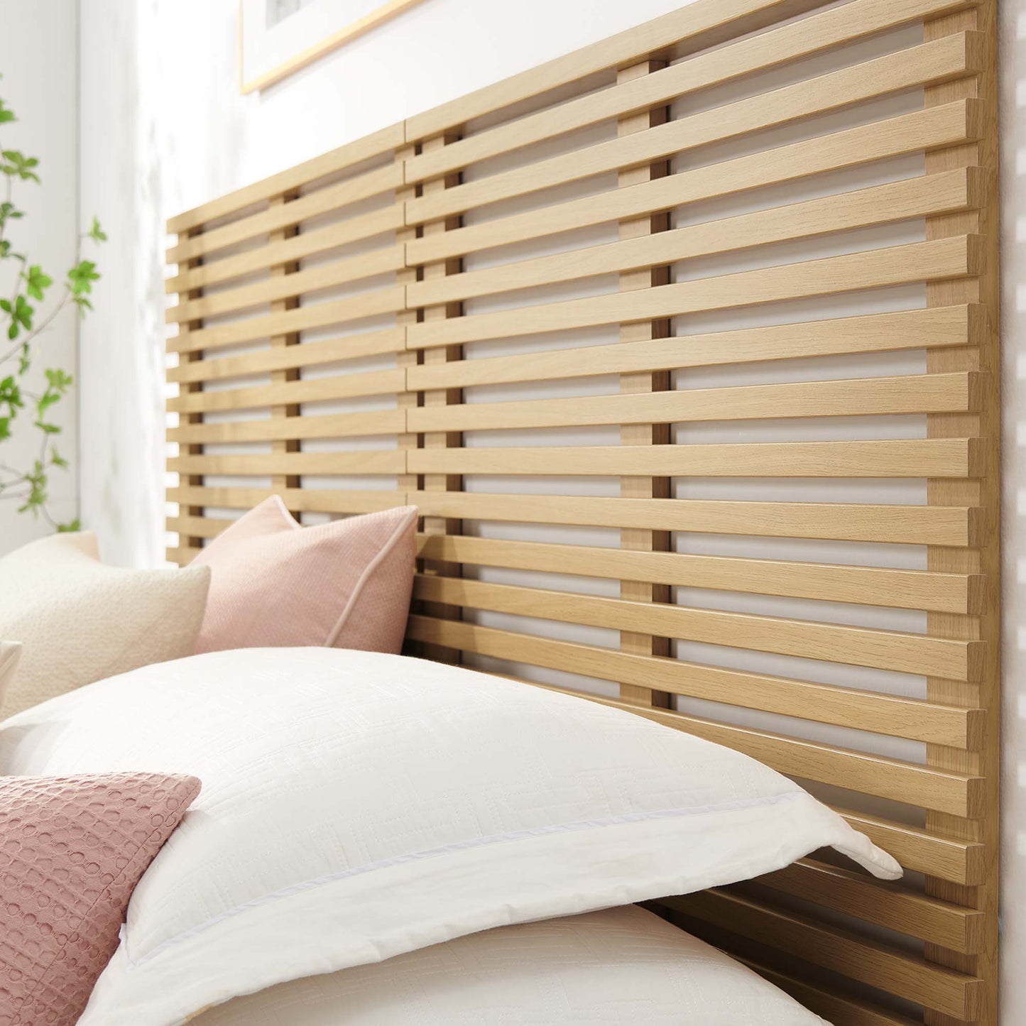 Modway - Render Wall Mount King Headboard by Modway  Bedroom Headboards Brown - MOD-7111-OAK