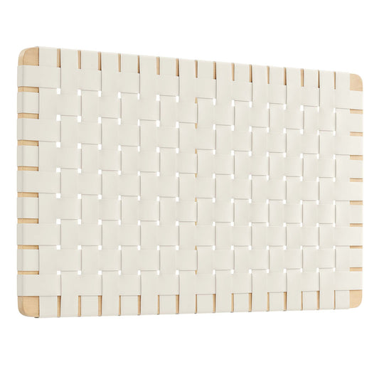 Modway - Sparta Weave Wall-Mount Vegan Leather Twin Headboard by Modway  Bedroom Headboards Brown - MOD-7120-NAT-BEI