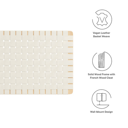 Modway - Sparta Weave Wall-Mount Vegan Leather Twin Headboard by Modway  Bedroom Headboards Brown - MOD-7120-NAT-BEI