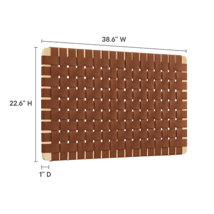 Modway - Sparta Weave Wall-Mount Vegan Leather Twin Headboard by Modway  Bedroom Headboards Brown - MOD-7120-NAT-BRN