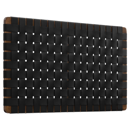 Modway - Sparta Weave Wall-Mount Vegan Leather Twin Headboard by Modway  Bedroom Headboards Black - MOD-7120-WAL-BLK