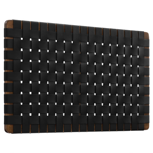 Modway - Sparta Weave Wall-Mount Vegan Leather Twin Headboard by Modway  Bedroom Headboards Black - MOD-7120-WAL-BLK