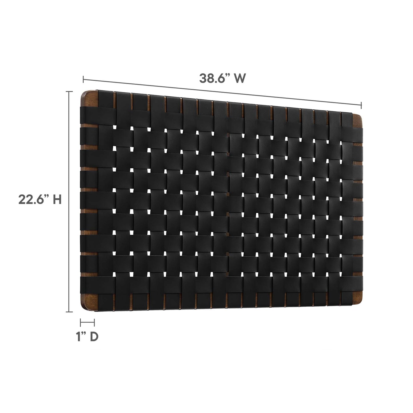 Modway - Sparta Weave Wall-Mount Vegan Leather Twin Headboard by Modway  Bedroom Headboards Black - MOD-7120-WAL-BLK