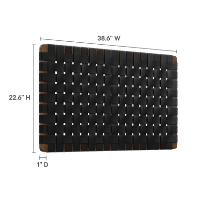 Modway - Sparta Weave Wall-Mount Vegan Leather Twin Headboard by Modway  Bedroom Headboards Black - MOD-7120-WAL-BLK