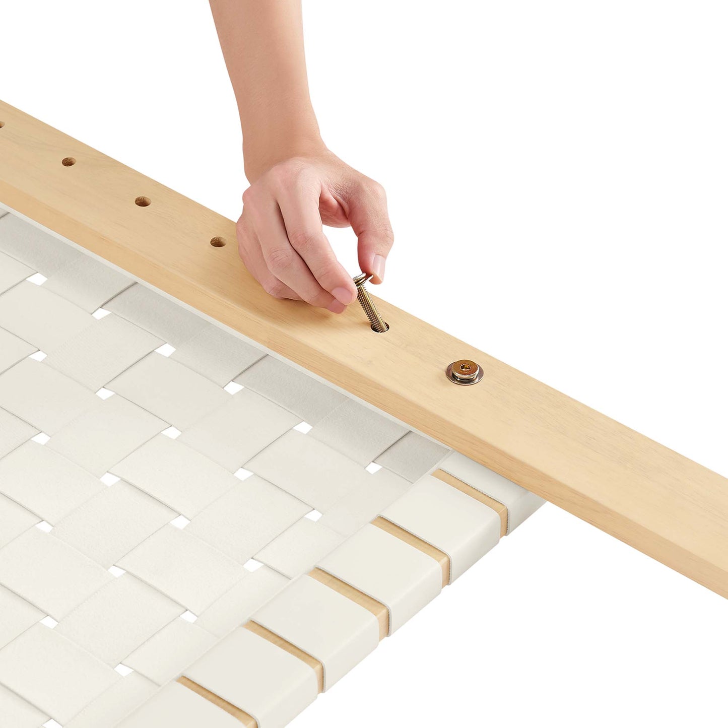 Modway - Sparta Weave Vegan Leather Twin Headboard by Modway  Bedroom Headboards Brown - MOD-7121-NAT-BEI