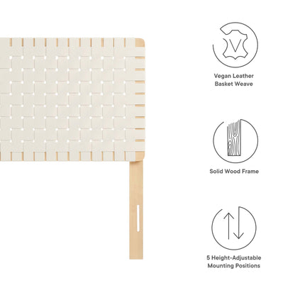 Modway - Sparta Weave Vegan Leather Twin Headboard by Modway  Bedroom Headboards Brown - MOD-7121-NAT-BEI