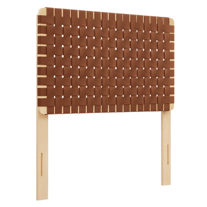 Modway - Sparta Weave Vegan Leather Twin Headboard by Modway  Bedroom Headboards Brown - MOD-7121-NAT-BRN