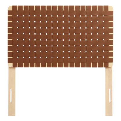 Modway - Sparta Weave Vegan Leather Twin Headboard by Modway  Bedroom Headboards Brown - MOD-7121-NAT-BRN
