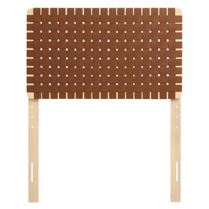 Modway - Sparta Weave Vegan Leather Twin Headboard by Modway  Bedroom Headboards Brown - MOD-7121-NAT-BRN