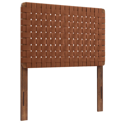 Modway - Sparta Weave Vegan Leather Twin Headboard by Modway  Bedroom Headboards Brown - MOD-7121-WAL-BRN
