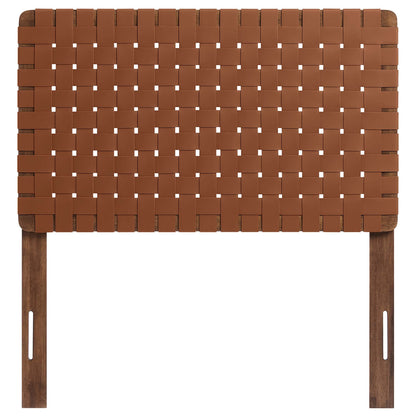 Modway - Sparta Weave Vegan Leather Twin Headboard by Modway  Bedroom Headboards Brown - MOD-7121-WAL-BRN