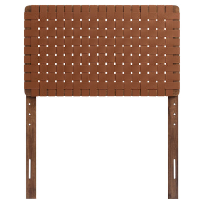 Modway - Sparta Weave Vegan Leather Twin Headboard by Modway  Bedroom Headboards Brown - MOD-7121-WAL-BRN