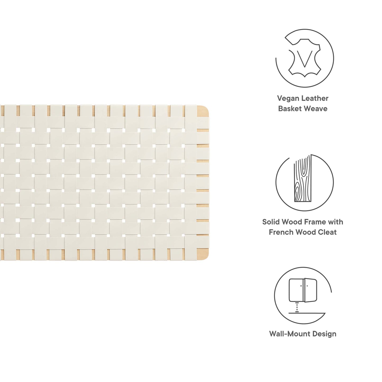 Modway - Sparta Weave Vegan Leather Full Headboard by Modway  Bedroom Headboards Brown - MOD-7122-NAT-BEI