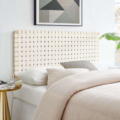 Modway - Sparta Weave Vegan Leather Full Headboard by Modway  Bedroom Headboards Brown - MOD-7122-NAT-BEI