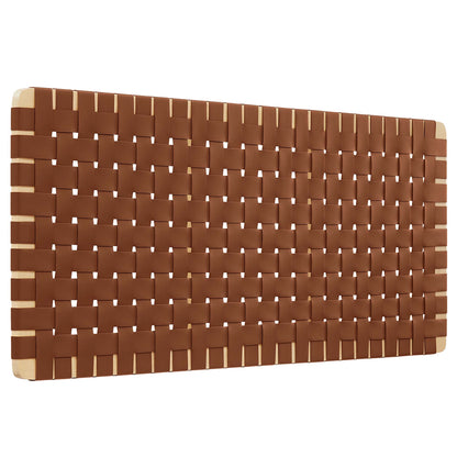 Modway - Sparta Weave Vegan Leather Full Headboard by Modway  Bedroom Headboards Brown - MOD-7122-NAT-BRN