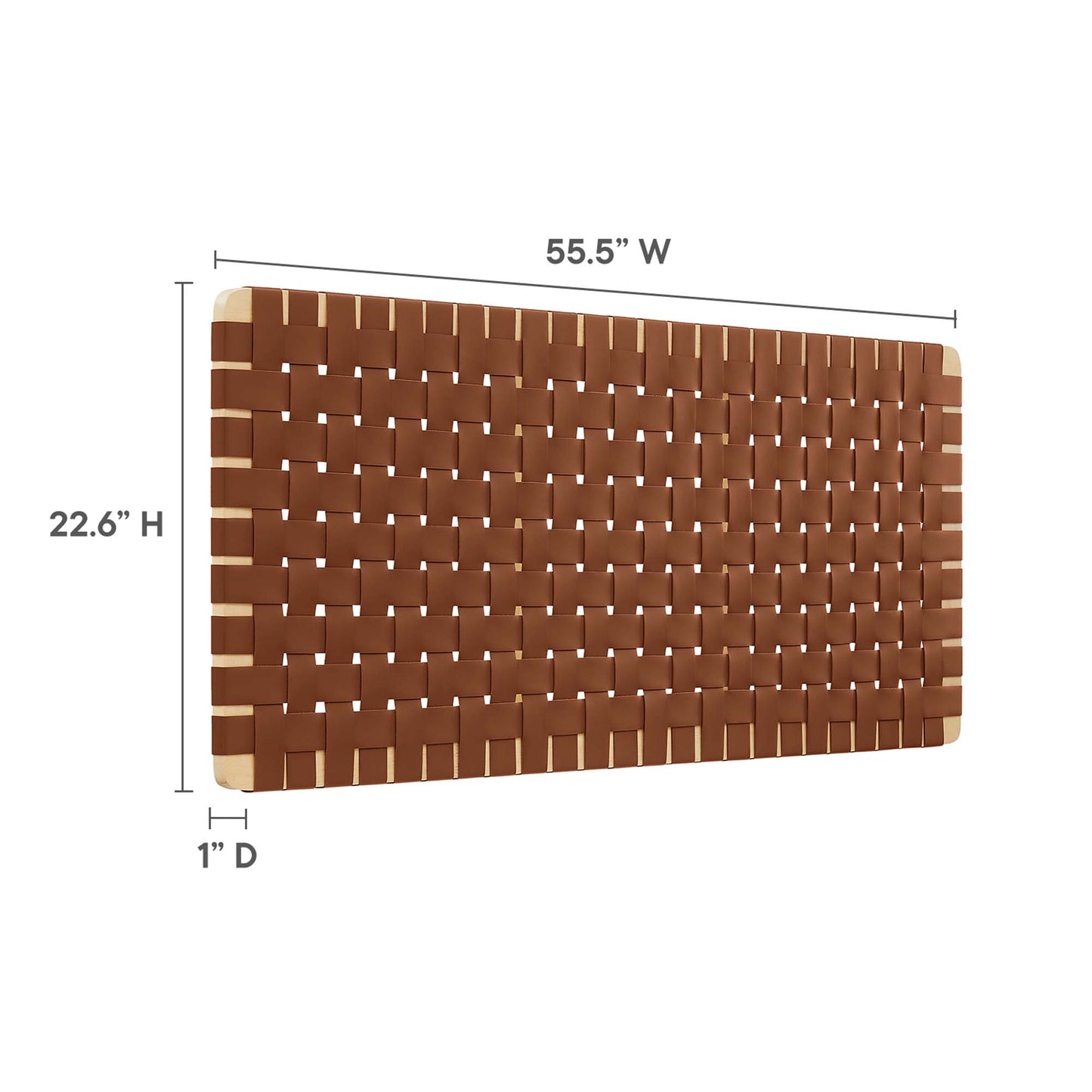 Modway - Sparta Weave Vegan Leather Full Headboard by Modway  Bedroom Headboards Brown - MOD-7122-NAT-BRN