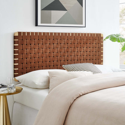 Modway - Sparta Weave Vegan Leather Full Headboard by Modway  Bedroom Headboards Brown - MOD-7122-NAT-BRN