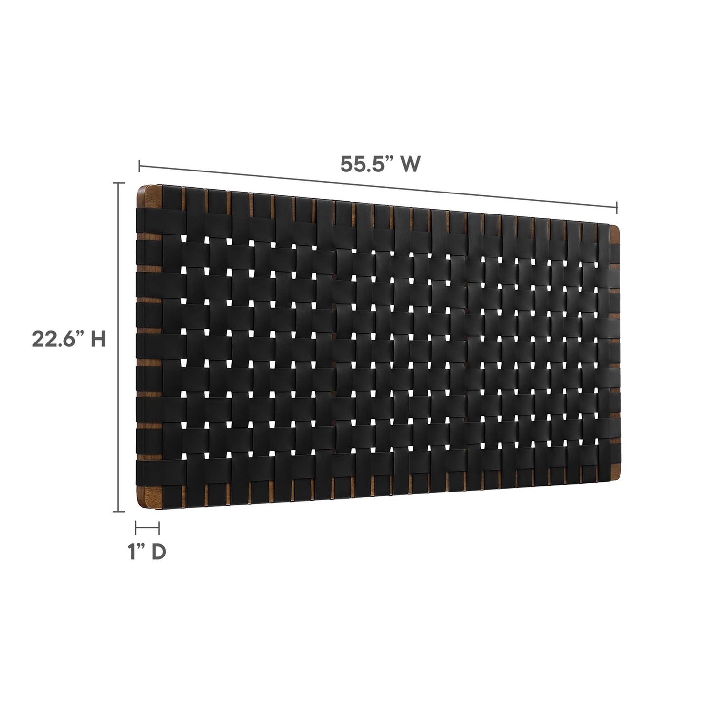 Modway - Sparta Weave Vegan Leather Full Headboard by Modway  Bedroom Headboards Black - MOD-7122-WAL-BLK