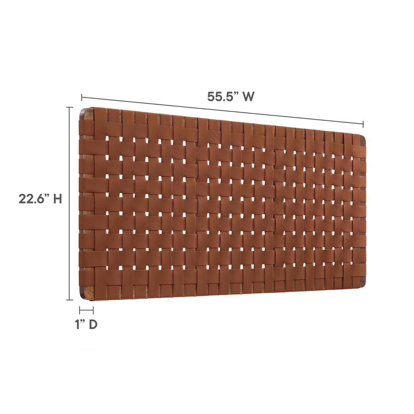 Modway - Sparta Weave Vegan Leather Full Headboard by Modway  Bedroom Headboards Brown - MOD-7122-WAL-BRN
