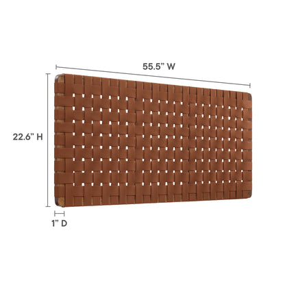Modway - Sparta Weave Vegan Leather Full Headboard by Modway  Bedroom Headboards Brown - MOD-7122-WAL-BRN