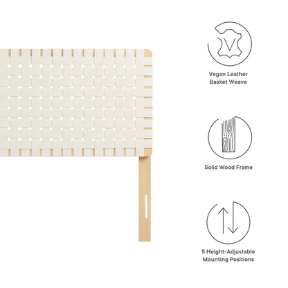 Modway - Sparta Weave Vegan Leather Full Headboard by Modway  Bedroom Headboards Brown - MOD-7123-NAT-BEI