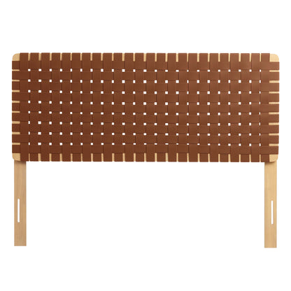Modway - Sparta Weave Vegan Leather Full Headboard by Modway  Bedroom Headboards Brown - MOD-7123-NAT-BRN