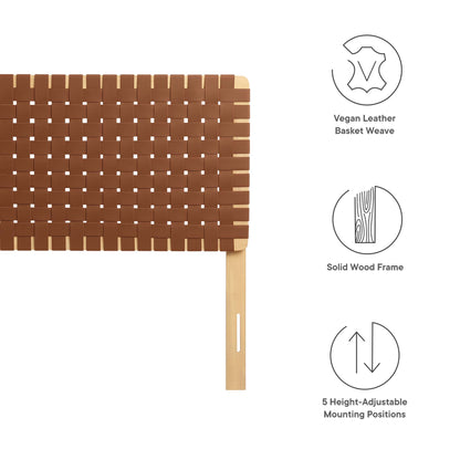 Modway - Sparta Weave Vegan Leather Full Headboard by Modway  Bedroom Headboards Brown - MOD-7123-NAT-BRN