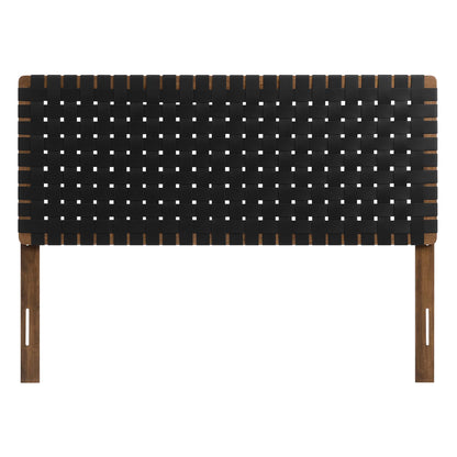 Modway - Sparta Weave Vegan Leather Full Headboard by Modway  Bedroom Headboards Black - MOD-7123-WAL-BLK