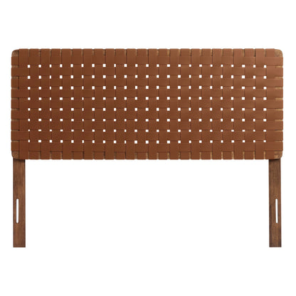 Modway - Sparta Weave Vegan Leather Full Headboard by Modway  Bedroom Headboards Brown - MOD-7123-WAL-BRN