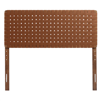 Modway - Sparta Weave Vegan Leather Full Headboard by Modway  Bedroom Headboards Brown - MOD-7123-WAL-BRN