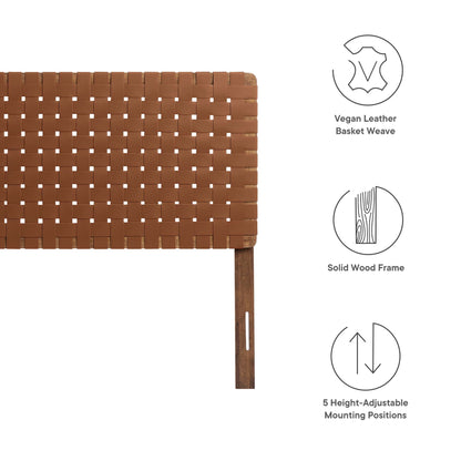 Modway - Sparta Weave Vegan Leather Full Headboard by Modway  Bedroom Headboards Brown - MOD-7123-WAL-BRN