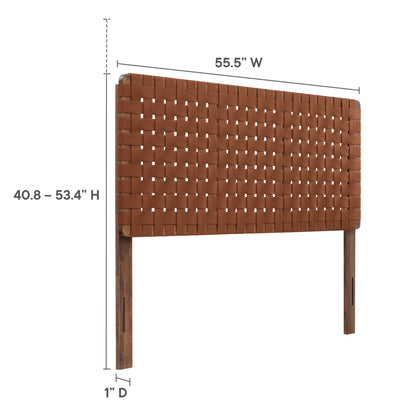Modway - Sparta Weave Vegan Leather Full Headboard by Modway  Bedroom Headboards Brown - MOD-7123-WAL-BRN