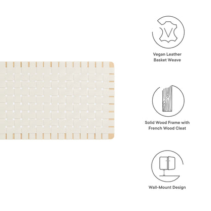 Modway - Sparta Weave Wall-Mount Vegan Leather Queen Headboard by Modway  Bedroom Headboards Brown - MOD-7124-NAT-BEI