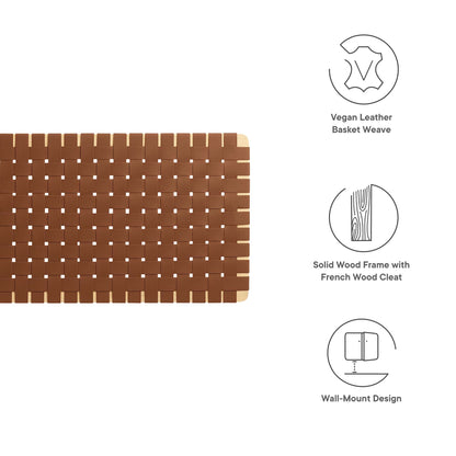 Modway - Sparta Weave Wall-Mount Vegan Leather Queen Headboard by Modway  Bedroom Headboards Brown - MOD-7124-NAT-BRN