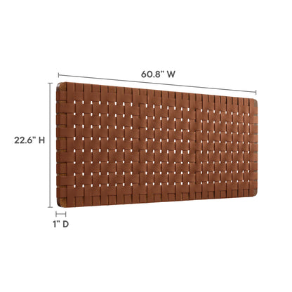 Modway - Sparta Weave Wall-Mount Vegan Leather Queen Headboard by Modway  Bedroom Headboards Brown - MOD-7124-WAL-BRN