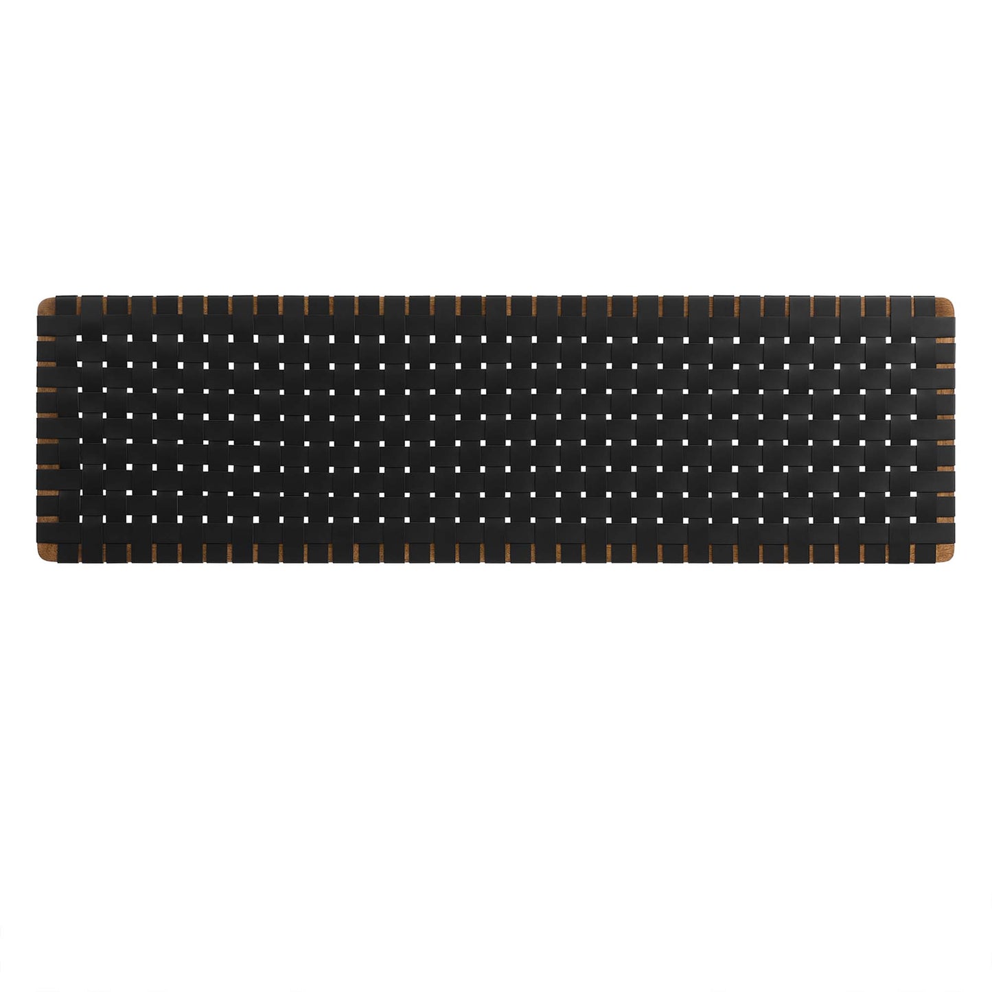 Black vegan leather king headboard for wall mounting; rectangular design.