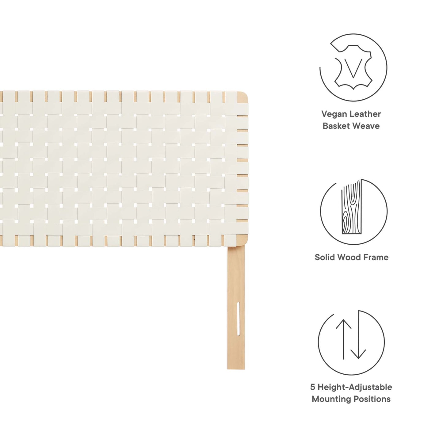 Modway - Sparta Weave Vegan Leather King Headboard by Modway  Bedroom Headboards Brown - MOD-7127-NAT-BEI