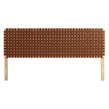 Modway - Sparta Weave Vegan Leather King Headboard by Modway  Bedroom Headboards Brown - MOD-7127-NAT-BRN