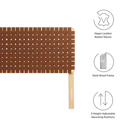 Modway - Sparta Weave Vegan Leather King Headboard by Modway  Bedroom Headboards Brown - MOD-7127-NAT-BRN