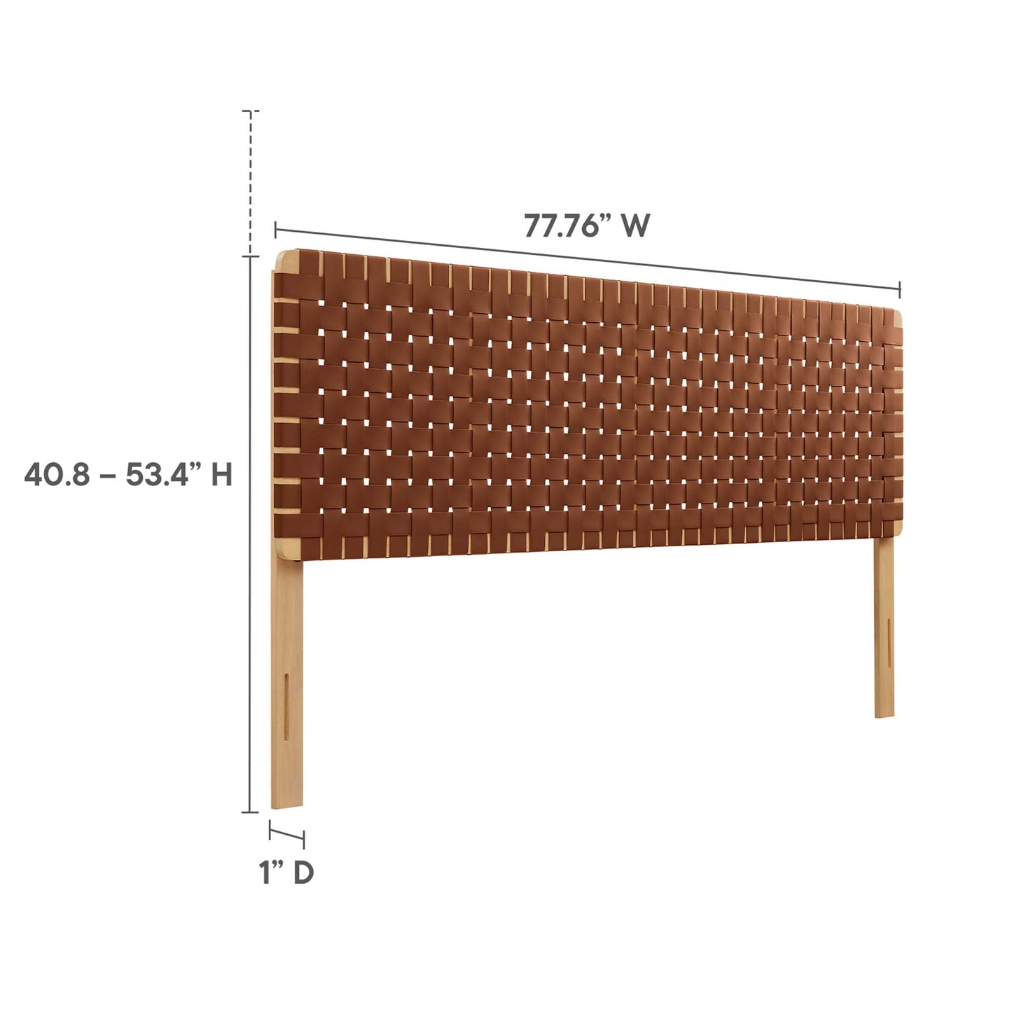 Modway - Sparta Weave Vegan Leather King Headboard by Modway  Bedroom Headboards Brown - MOD-7127-NAT-BRN