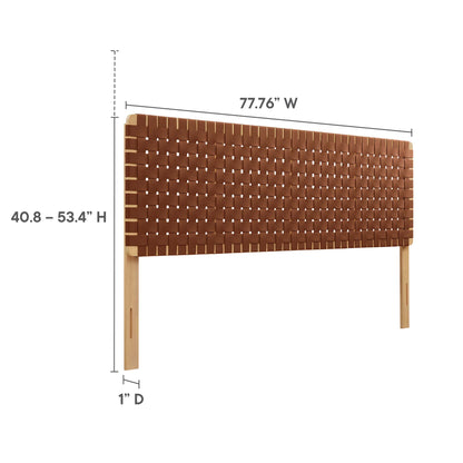 Modway - Sparta Weave Vegan Leather King Headboard by Modway  Bedroom Headboards Brown - MOD-7127-NAT-BRN