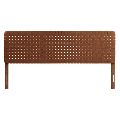 Modway - Sparta Weave Vegan Leather King Headboard by Modway  Bedroom Headboards Brown - MOD-7127-WAL-BRN