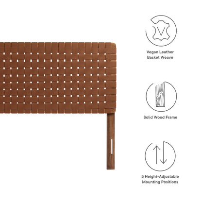 Modway - Sparta Weave Vegan Leather King Headboard by Modway  Bedroom Headboards Brown - MOD-7127-WAL-BRN