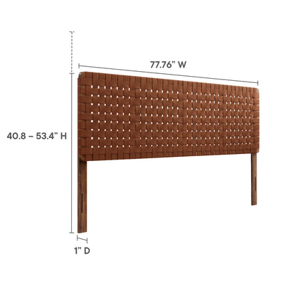 Modway - Sparta Weave Vegan Leather King Headboard by Modway  Bedroom Headboards Brown - MOD-7127-WAL-BRN
